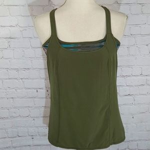PrAna Army Green Crossback Tank Top